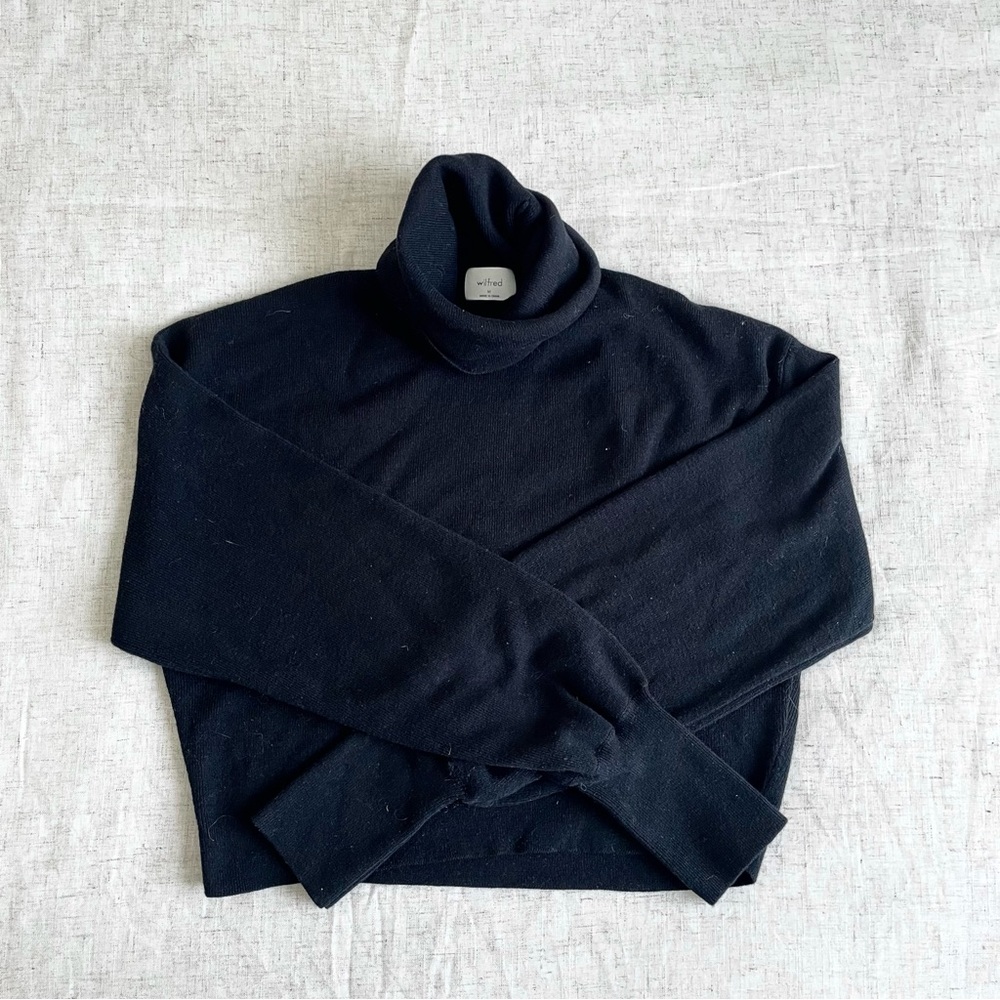 Aritzia rebecca wool Black Turtleneck Sweater